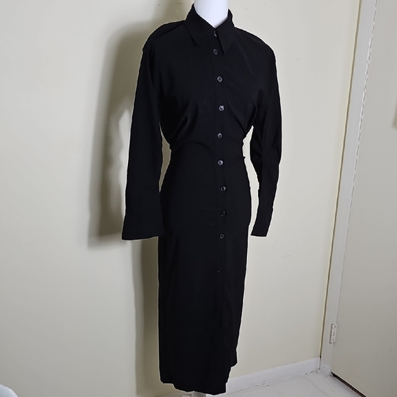 Zara Elegant Black Button-Up Dress Size XS - Picture 1 of 12